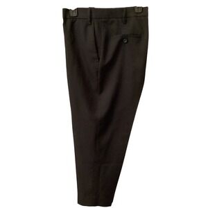 Haggar Mens Slim Straight All Day Comfort Dress Pants Black 44x30 Flat Front